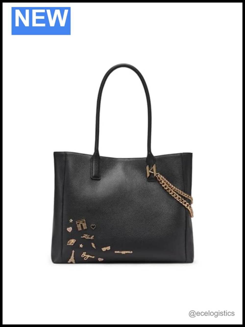 Genuine Leather Tote Bag with Top Handles - Designer Style